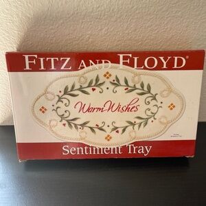 Fitz and Floyd Sentiment Serving Trinket Tray “Warm Wishes” Boxed